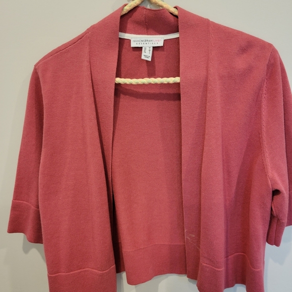 Isaac Mizrahi Live Essentials Burnt Orange Knit Shrug Sweater With Belt MED - Picture 5 of 11